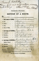 Birth certificate: Charles Austin Laroy Patch, Nov. 16, 1869