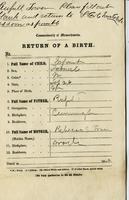 Birth certificate: unnamed female Tower, Sep. 26, 1868