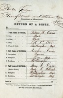 Birth certificate, Watson A. Crosier, Oct. 7, 1868
