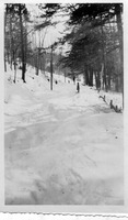 Snow Scene with Two Children on Brown Hill Road