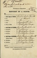 Birth certificate: Carolyn Adelia Hewitt, November 5, 1868