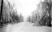 Old Post Road following ice storm - c1940