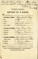 Birth certificate: Albert J. King, April 30, 1868