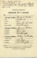 Birth certificate: May Leslie, March 12, 1868