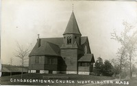 Congregational Church, original brown color, Worthington Center