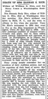 Hannah Seely Rice obituary, 1911