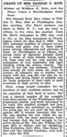 Hannah Seely Rice obituary, 1911